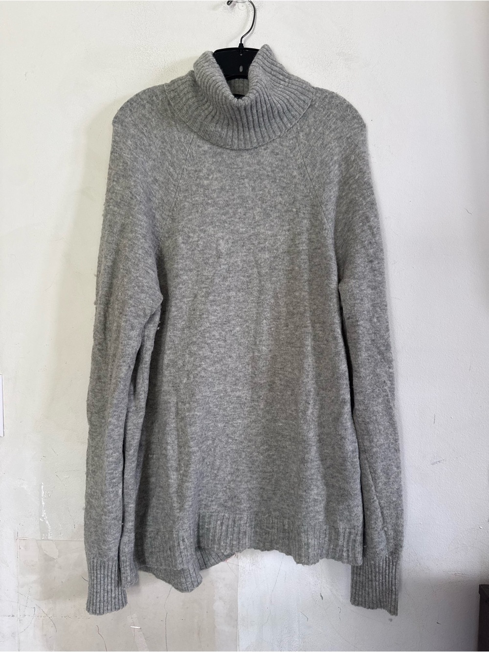 J Crew Womens Gray Wool Alpaca Blend Soft Oversized Turtleneck Sweater, Size Med